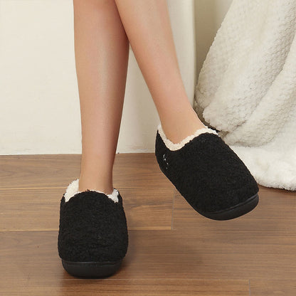 Plus Size Solid Color Warmth Slipper Socks - Black - US 10-11 - image 3