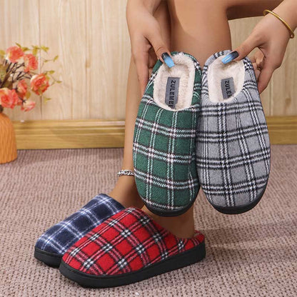 Plus Size Striped Plaid Slippers - image 0