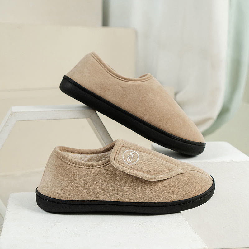 Plus Size Solid Color Thick Sole Slipper Socks - Khaki - 2XL - image 12