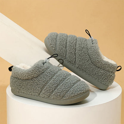 Plus Size Drawstring Design Slipper Socks - Grey - US 10-11 - image 9