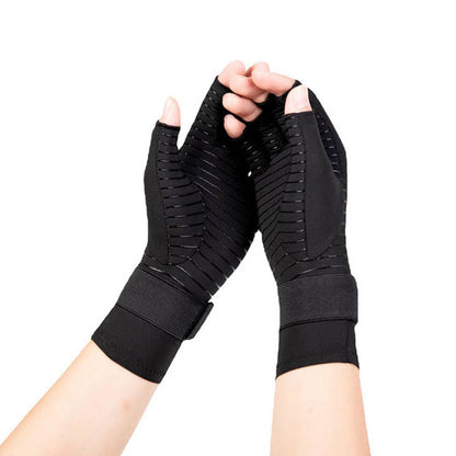 Bandage Fingerless Copper Compression Gloves