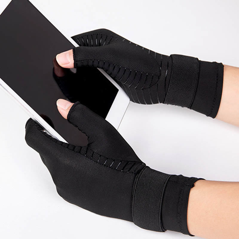 Bandage Fingerless Copper Compression Gloves