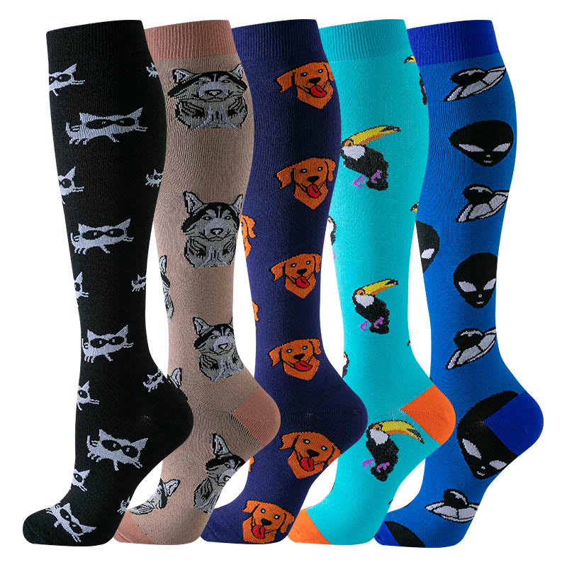 Alien Dog Cat Compression Socks(5 Pairs) - Multicolor - S/M - image 0