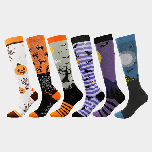 Funny Halloween Compression Socks(6 Pairs) - Multicolor - S/M - image 0