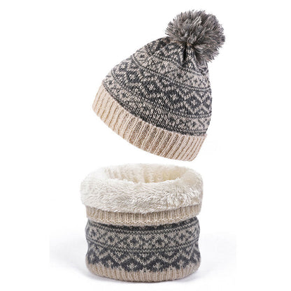Winter Warm Beanie Scarf 2 in 1 Set - Beige - One Size - image 4