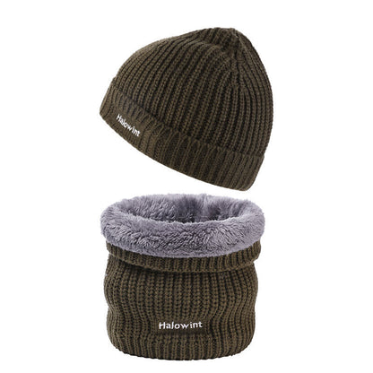 Warm Knit Hat Scarf 2 in 1 Set - Army Green - One Size - image 4