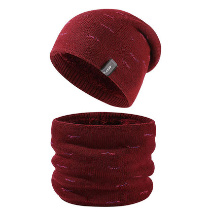 Fashion Warm Beanie Scarf 2 In 1 Set - Wine - One Size - image 12