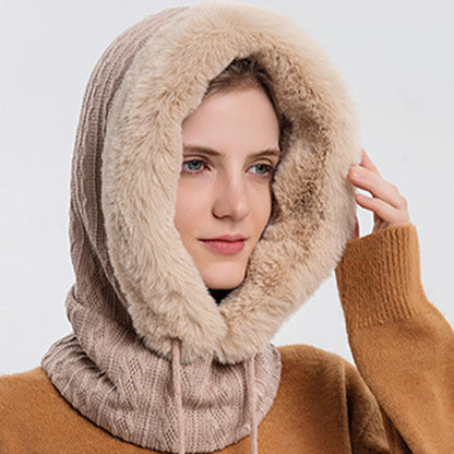 Solid Color Cold Protection Hooded Scarf - image 10