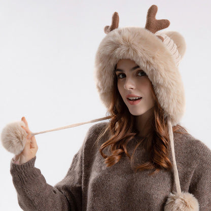 Antlers Pompom Beanie Hats