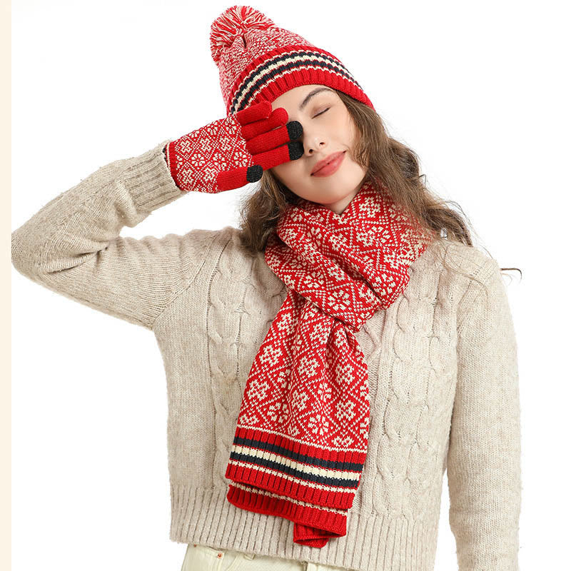 Touch Screen Gloves Beanie Scarf 3 In 1 Set - image 1