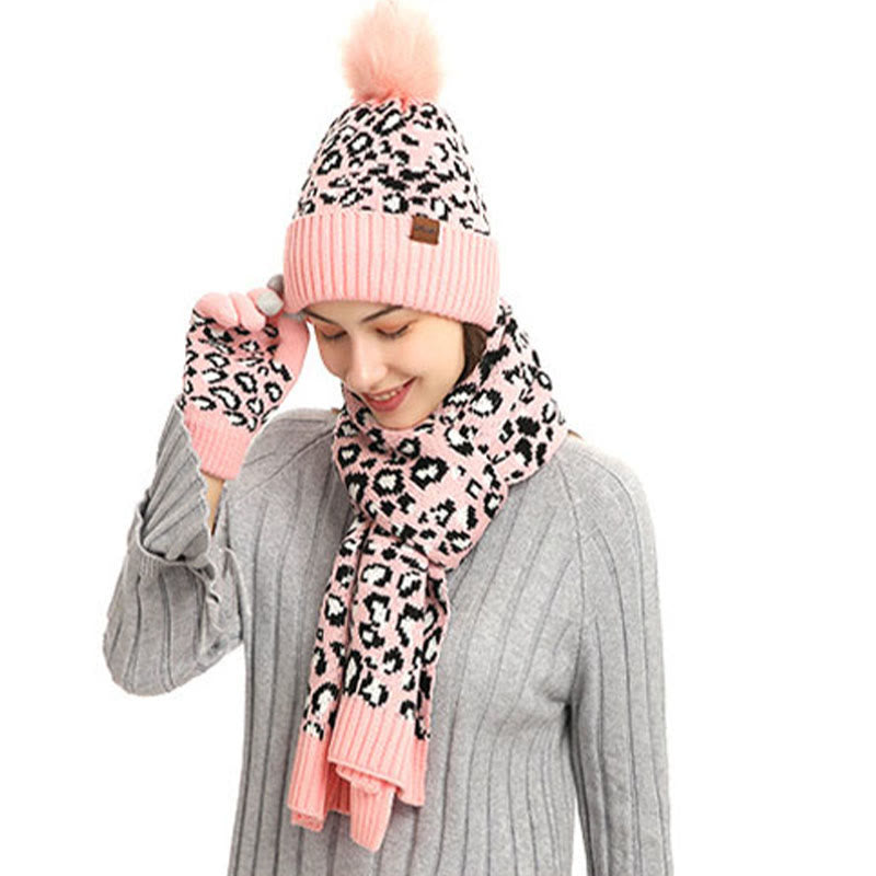 Leopard Gloves Beanie Scarf 3 In 1 Set - image 6