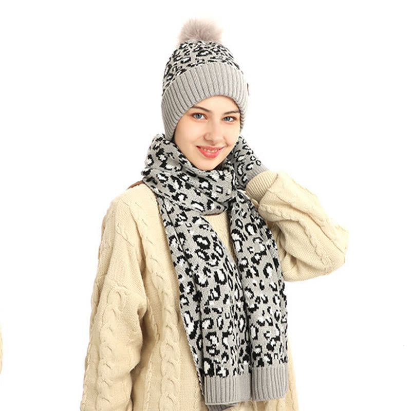 Leopard Gloves Beanie Scarf 3 In 1 Set - image 9