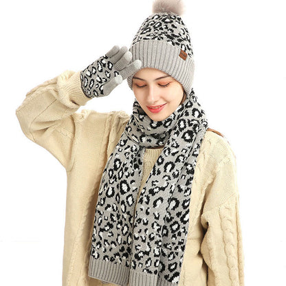 Leopard Gloves Beanie Scarf 3 In 1 Set - image 2