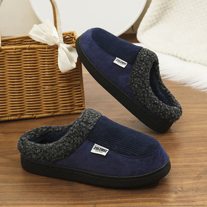 Plus Size Vertical Stripes Slippers - Navy Blue - US 13-14 - image 3