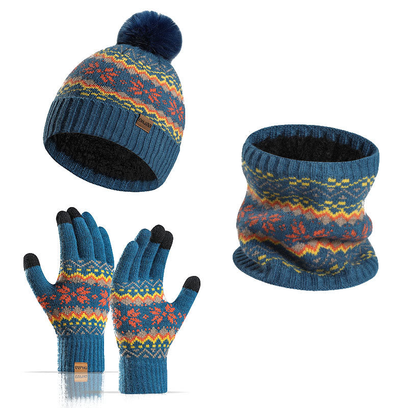 Snowflake Gloves Beanie Scarf 3 In 1 Set - Lake Blue - One Size - image 8