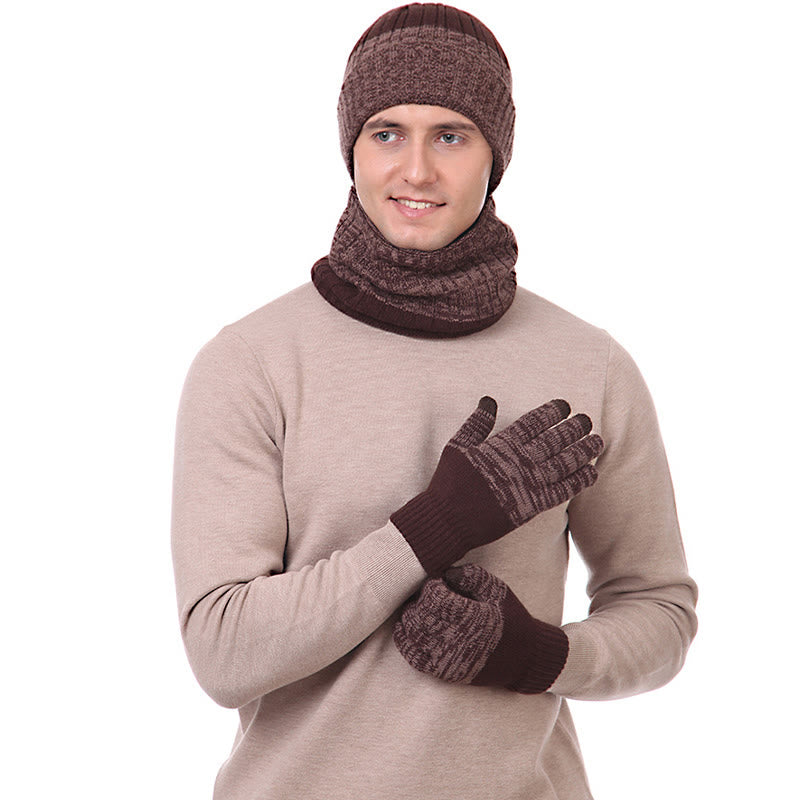 Outdoor Warmth Gloves Beanie Scarf 3 In 1 Set - image 9