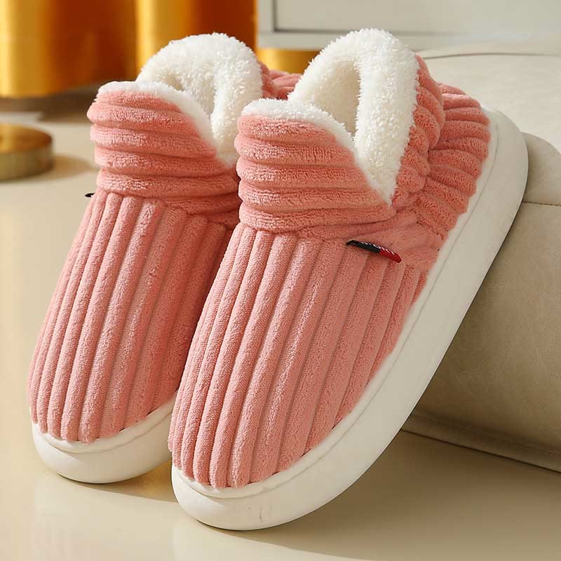 Plus Size Fur Lined House Slippers - Pink - US 10-11 - image 7