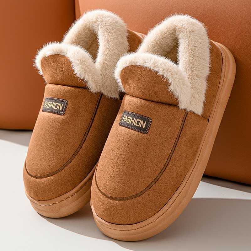 Plus Size Cozy Bedroom Slippers - Brown - US 8-9 - image 8