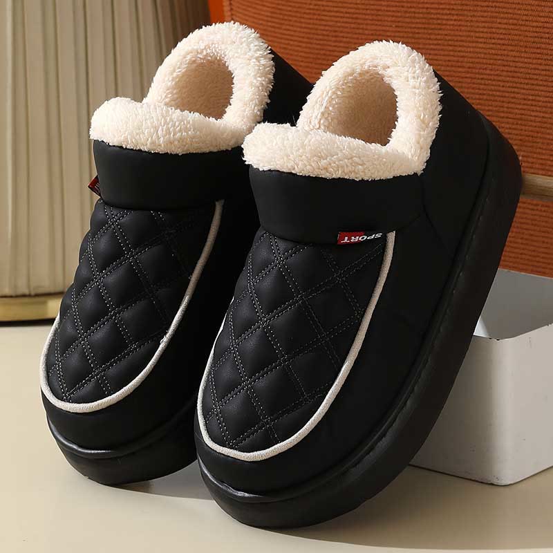 Plus Size Grid Slippers - Black - US 8-9 - image 14