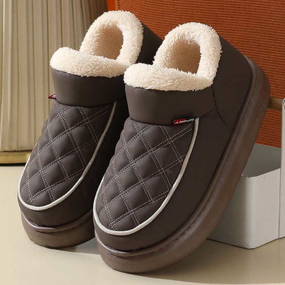 Plus Size Grid Slippers - Coffee - US 8-9 - image 15