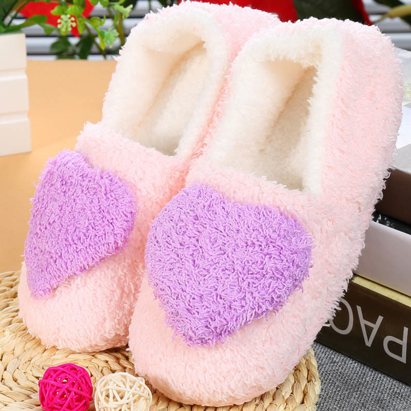 Plus Size Heart Slippers - Purple - US 7.5 - image 1