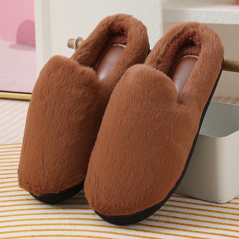 Plus Size Winter Brown Slippers - image 0