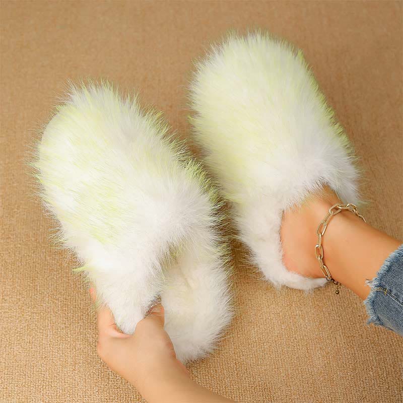 Plus Size Long Fur Plush Slippers - image 4