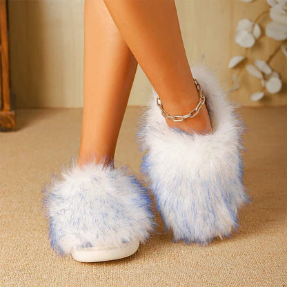 Plus Size Long Fur Plush Slippers - image 0