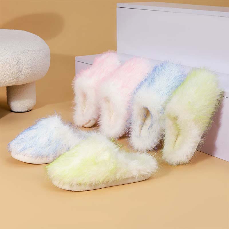 Plus Size Long Fur Plush Slippers - image 5