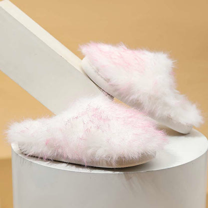 Plus Size Long Fur Plush Slippers - Pink - EU 42-43(US 11-12) - image 6