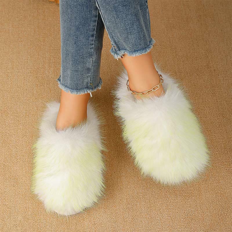 Plus Size Long Fur Plush Slippers - image 2