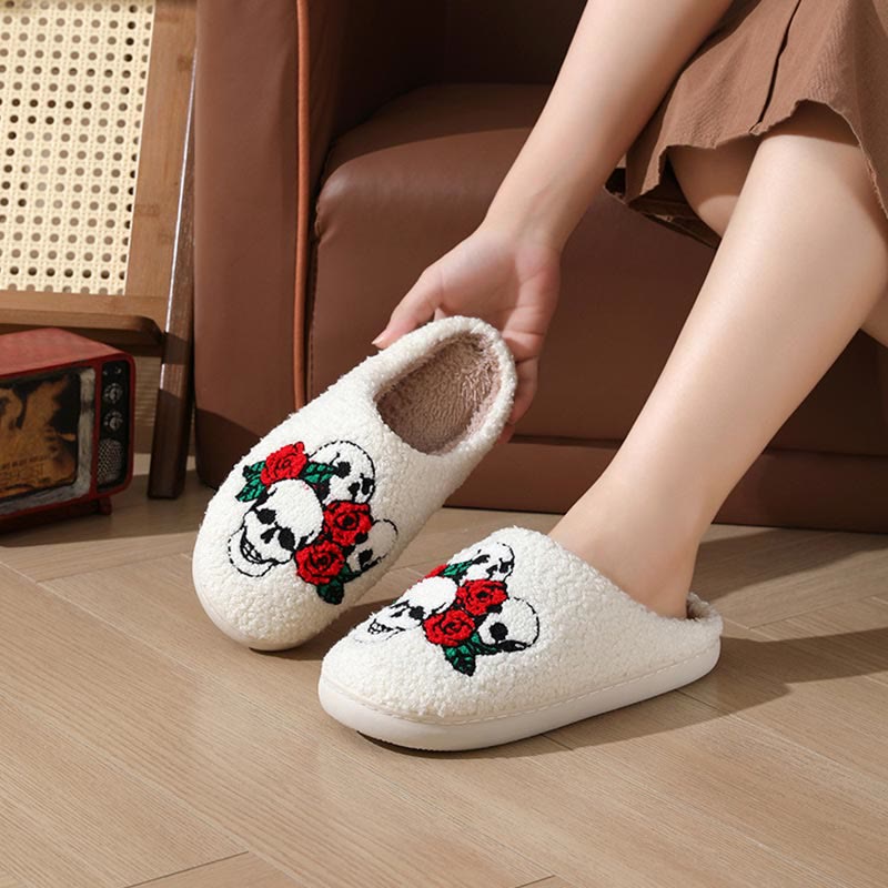 Plus Size Bat Skull Slippers - image 0