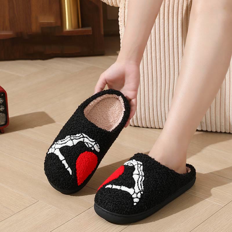 Plus Size Ghost Face Hand Heart Slippers - image 5
