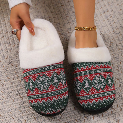 Plus Size Green Snowflake Slippers - image 3