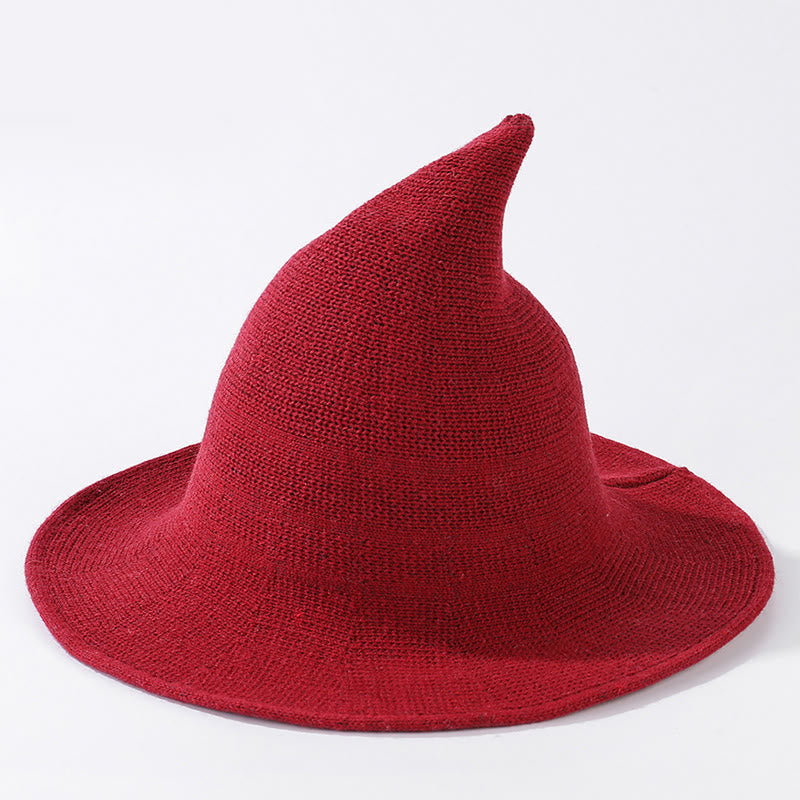 Halloween Solid Color Witch Hat - Wine - One Size - image 10