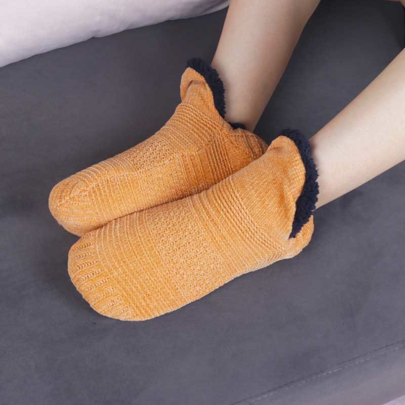 Plus Size Home Sleep Slipper Socks - Yellow - EU43-45(US9-11) - image 8