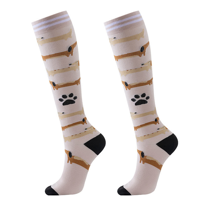 Purple Puppy Series Pattern Compression Socks(6 Pairs) - image 3