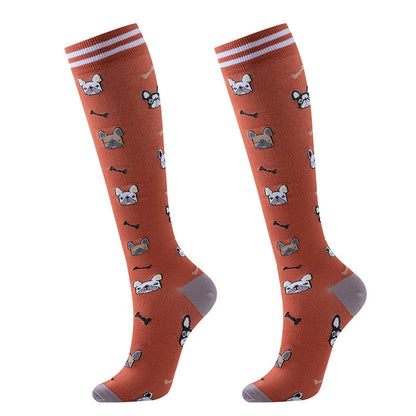 Purple Puppy Series Pattern Compression Socks(6 Pairs) - image 2