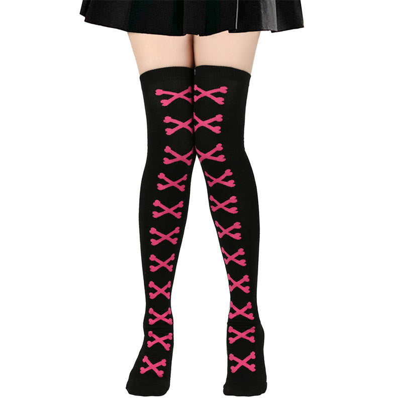 Halloween Bone Thigh High Knee Socks(7 Pairs) - image 2