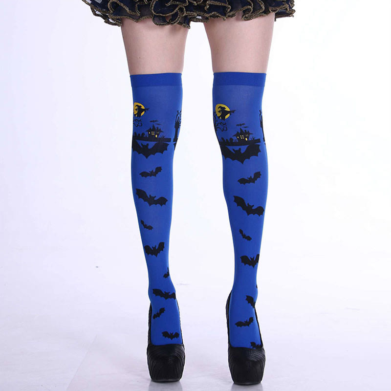 Halloween Haunted Bats Thigh High Knee Socks(5 Pairs) - image 3