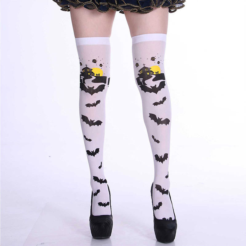 Halloween Haunted Bats Thigh High Knee Socks(5 Pairs) - image 2
