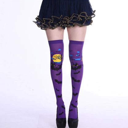 Halloween Haunted Bats Thigh High Knee Socks(5 Pairs) - image 5