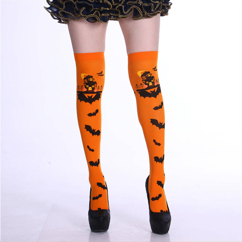 Halloween Haunted Bats Thigh High Knee Socks(5 Pairs) - image 4