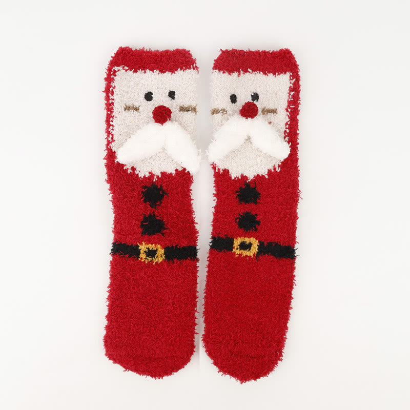 Christmas Warm Coral Fleece Quarter Socks(3 Pairs) - image 6