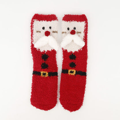Christmas Warm Coral Fleece Quarter Socks(3 Pairs) - image 6