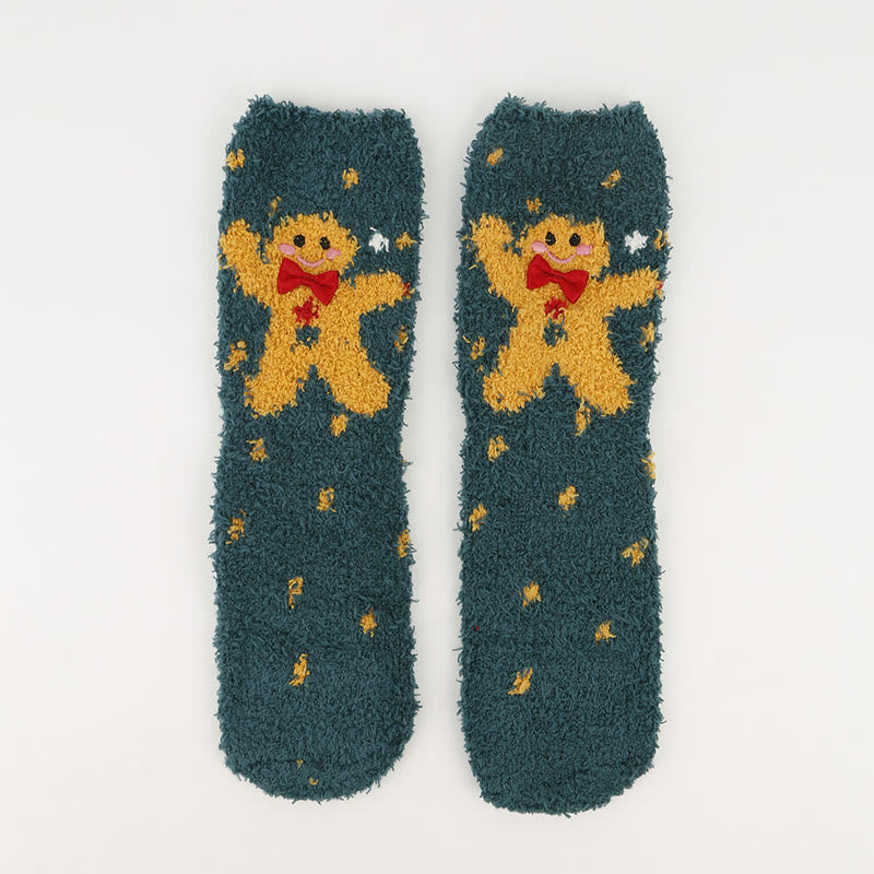 Christmas Warm Coral Fleece Quarter Socks(3 Pairs) - image 12