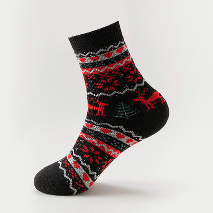 Christmas Elk Snowflake Quarter Socks(6 Pairs) - image 5
