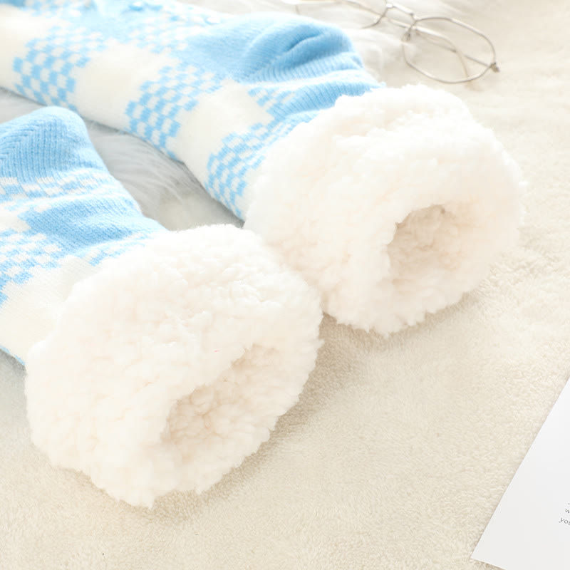 Plus Size Grid Slipper Socks(2 Pairs) - image 8