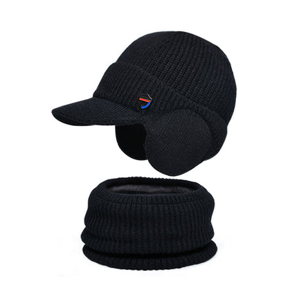 Warm Earmuffs Beanie Scarf 2 In 1 Set - Black - One Size - image 9