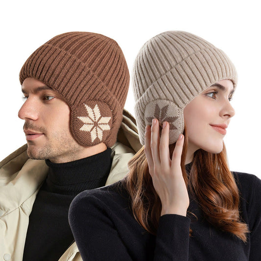 Snowflake Earflaps Beanie Hat Warmer